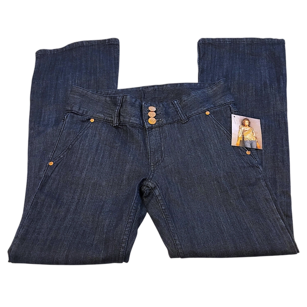 Hope Faith Miracles By Kristian Alfonso Women's Size 8 Dark Blue Flare Jeans